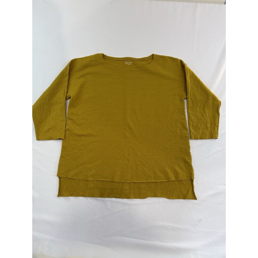 Eileen Fisher Wool Top 3/4 Sleeve Size L